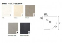 SanSwiss CALCE W31R sprchová vanička, čtvrtkruhová 800 x 800 mm, litý mramor,  šedá   W31R5508014